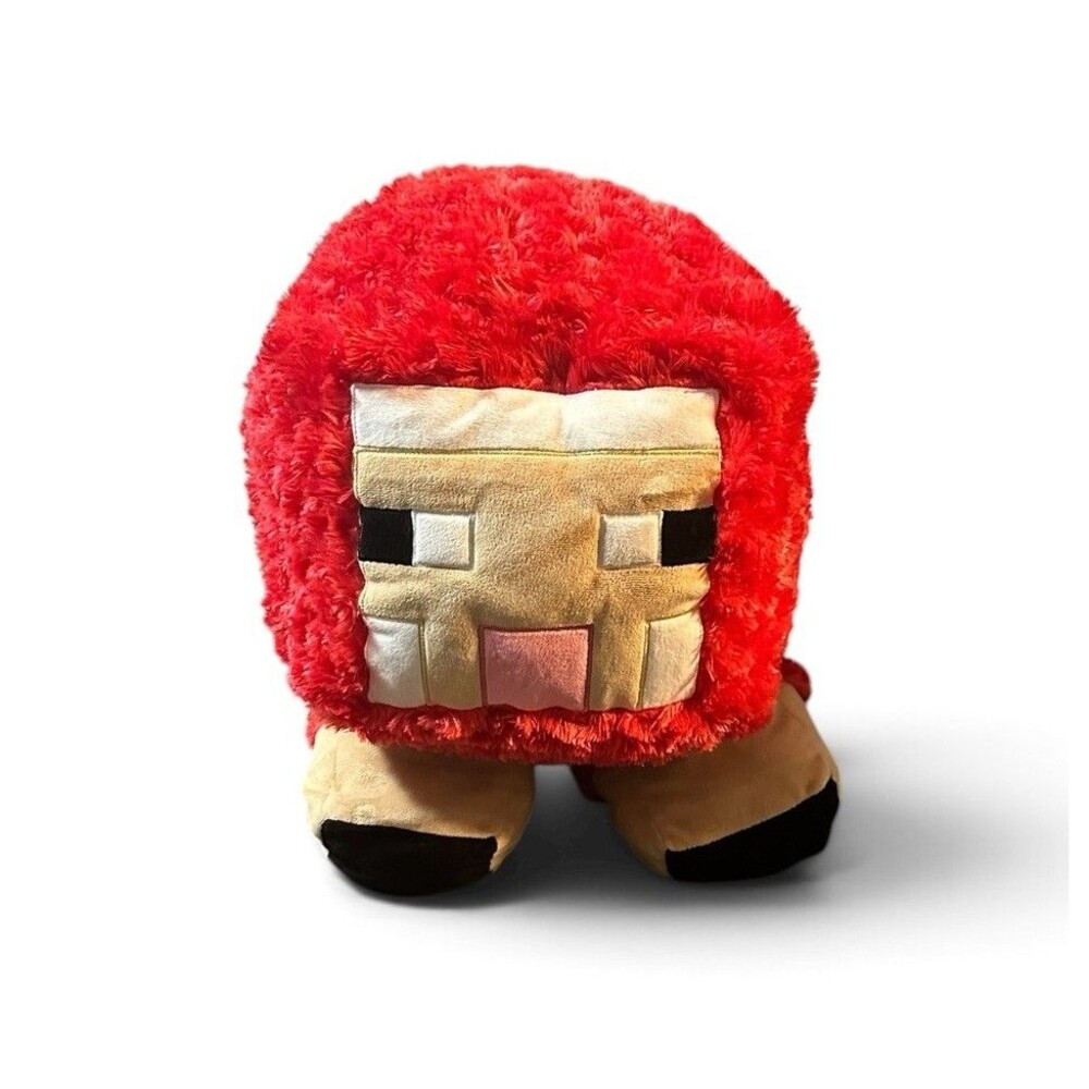 2017 Minecraft Jay Franco Jumbo 27” Red Sheep Plush Pillow Rare!
